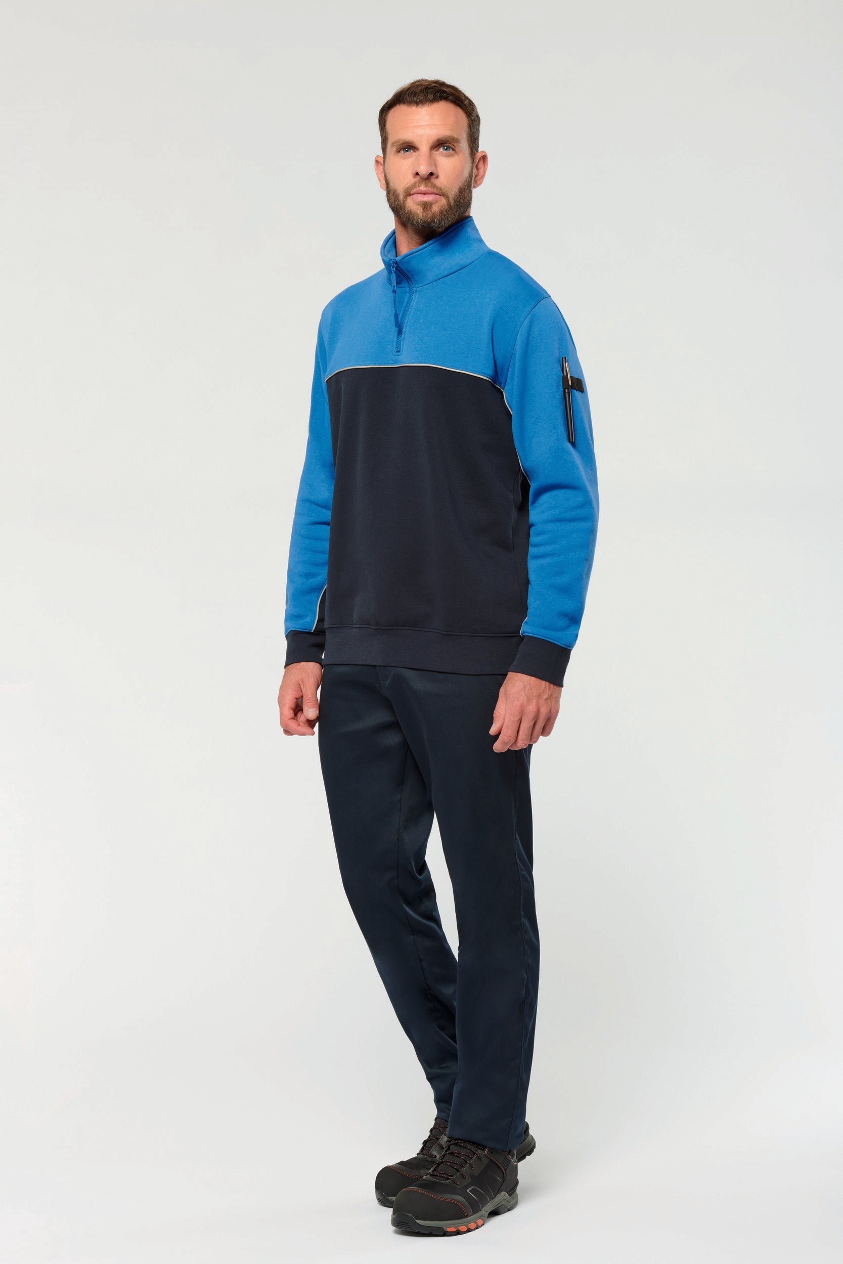 Unisex eco-responsible zip-neck sweatshirt