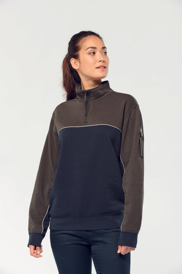 Sweat-shirt écoresponsable col zippé unisexe