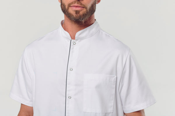 Men's polycotton blouse with press studs