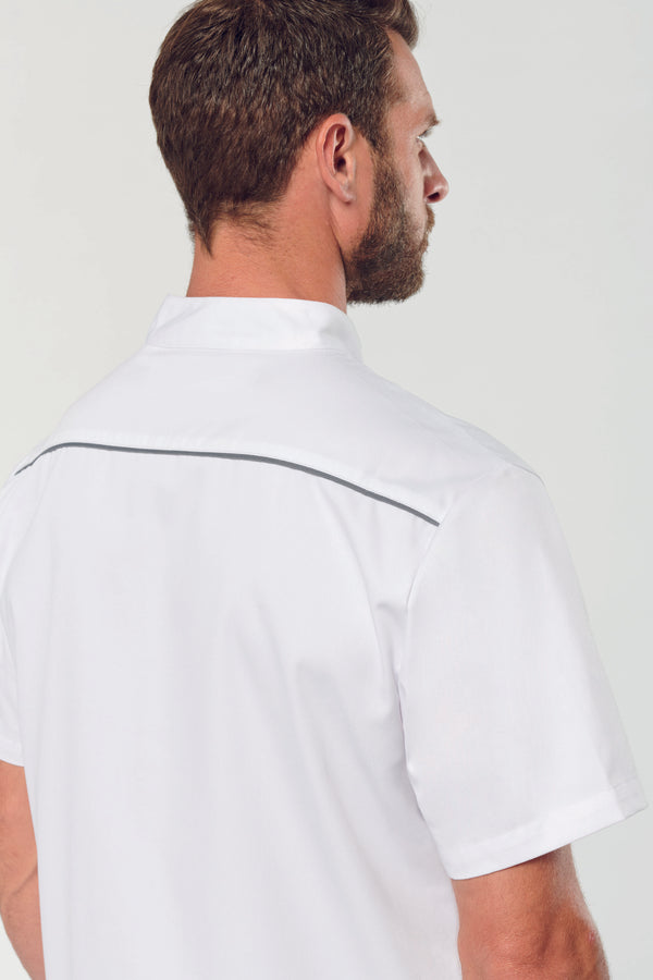 Men's polycotton blouse with press studs