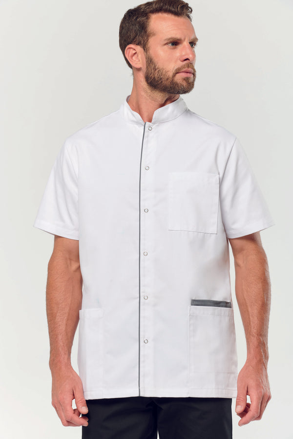 Men's polycotton blouse with press studs