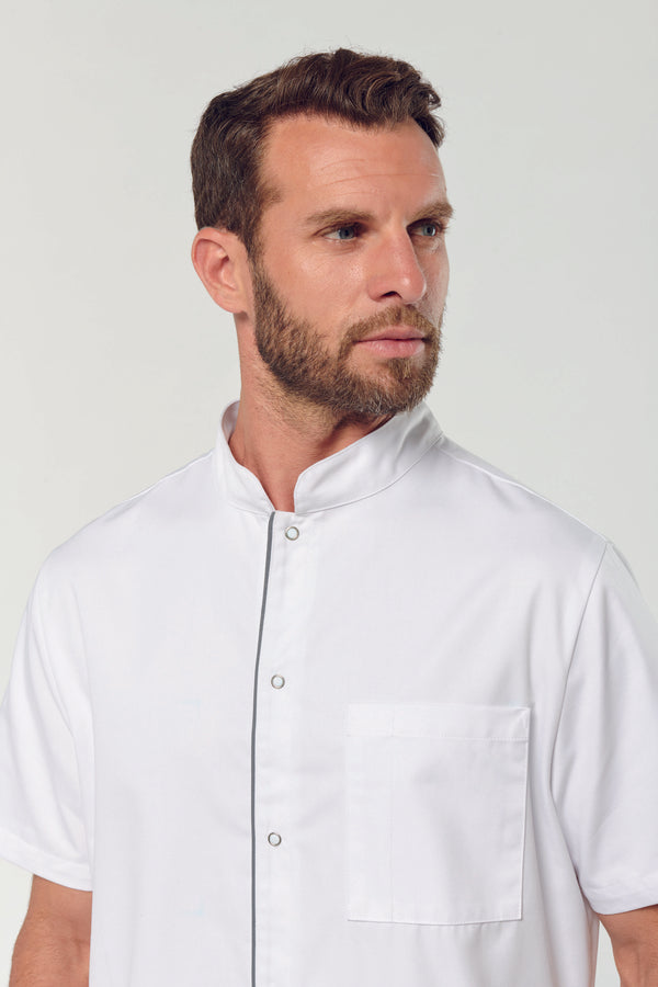 Men's polycotton blouse with press studs