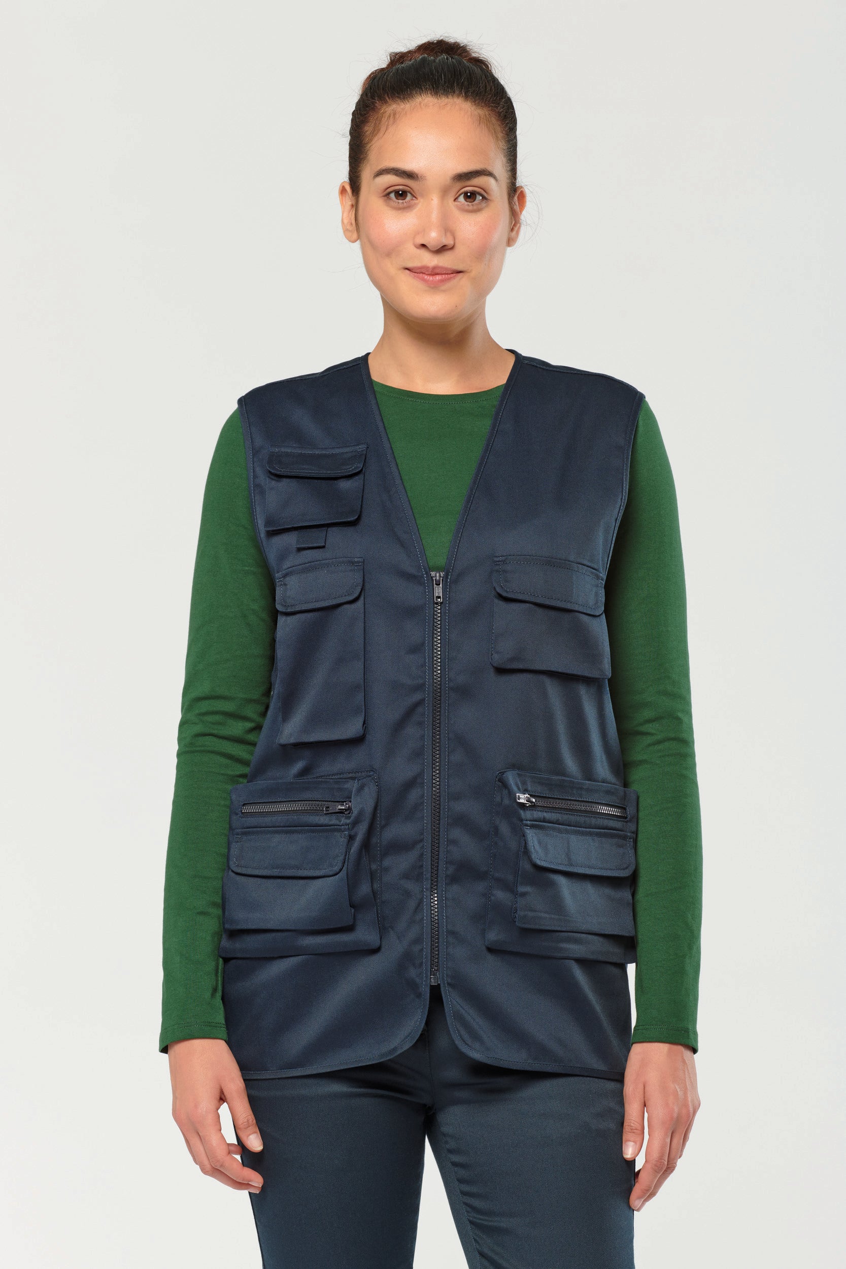 Gilet polycoton multipoches doublé unisexe