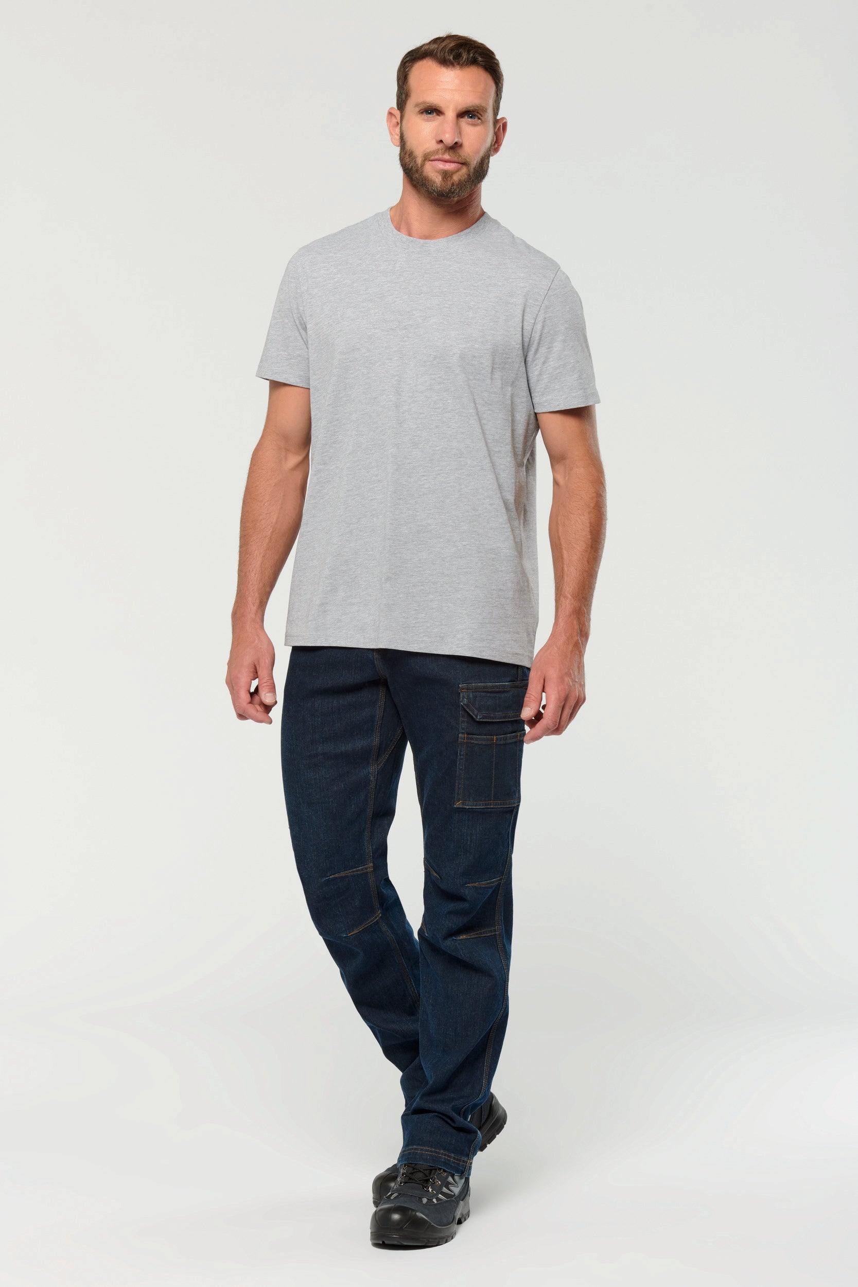 Men's multi-pocket denim trousers