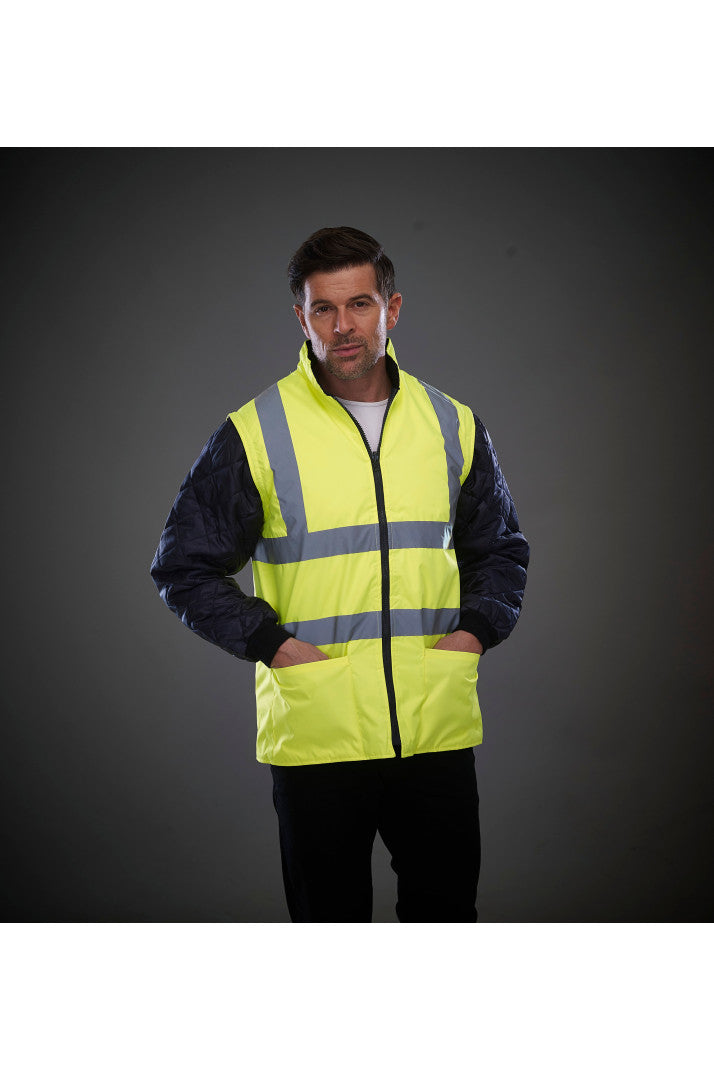 Veste matelassée haute visibilité avec manches détachables