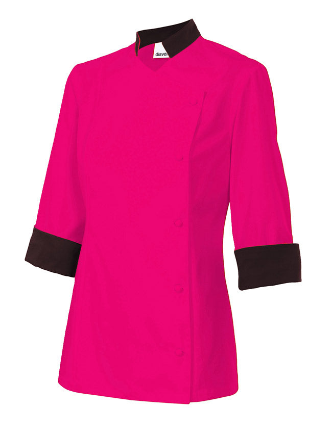 VESTE CUISINE ML FEMME FUCHSIA