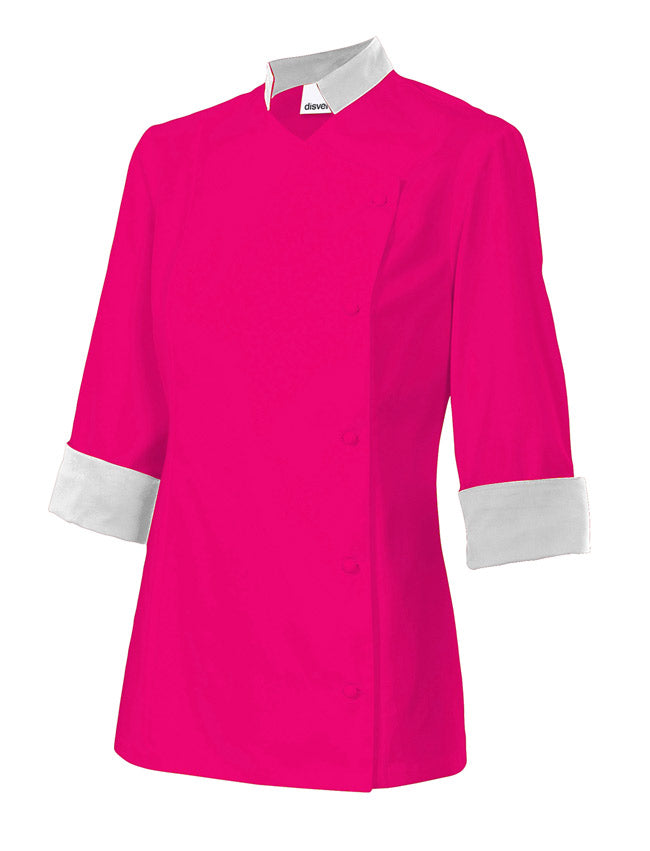 VESTE CUISINE ML FEMME FUCHSIA