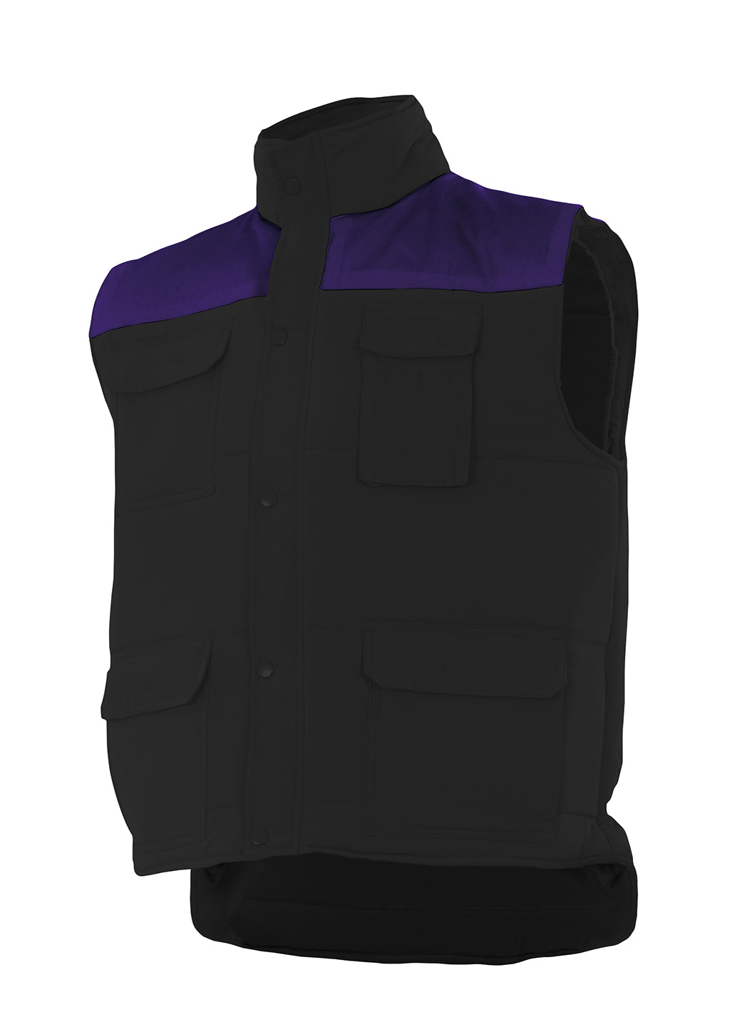 GEVOERD VEST Zwart