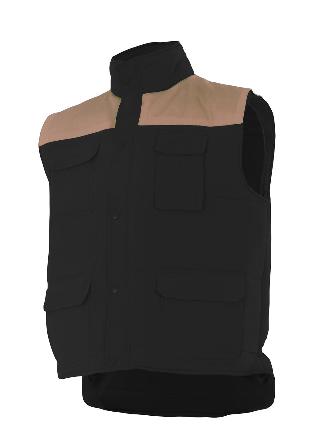 GEVOERD VEST Zwart