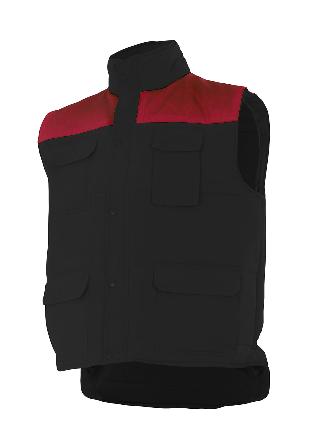 GEVOERD VEST Zwart