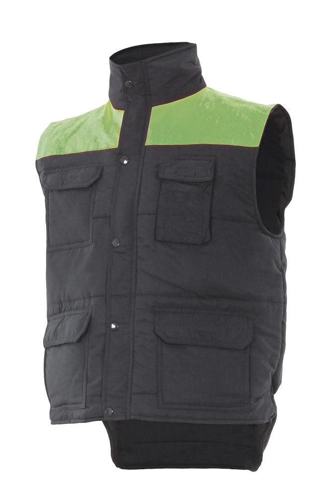 GEVOERD VEST Zwart