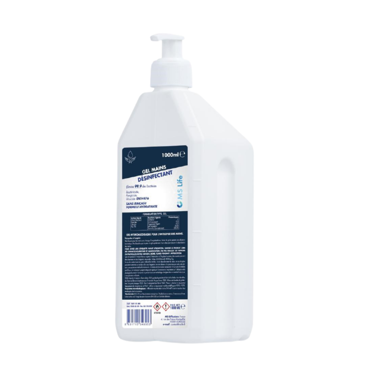Bottle Of Hydroalcoholic Gel Ms Life 1L