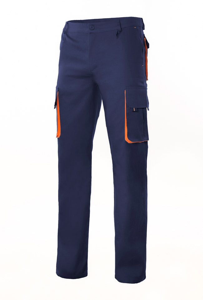 TWO-TONE DOUBLE NAVY BLUE TROUSERS