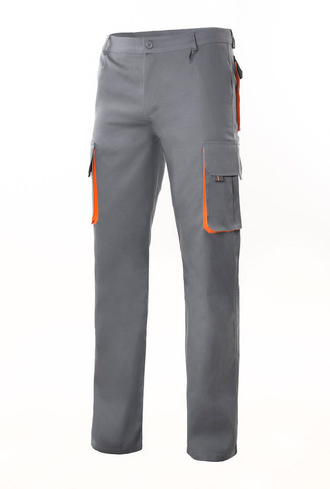 PANTALON BICOLORE DOUBLÉ GRIS