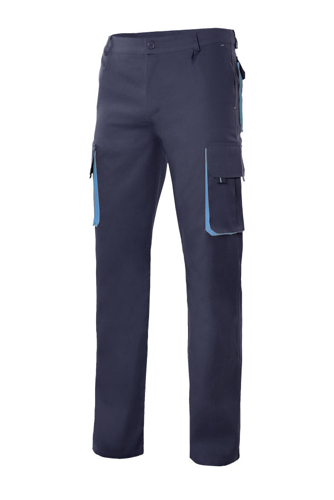 TWO-TONE LINED NAVY BLUE TROUSERS