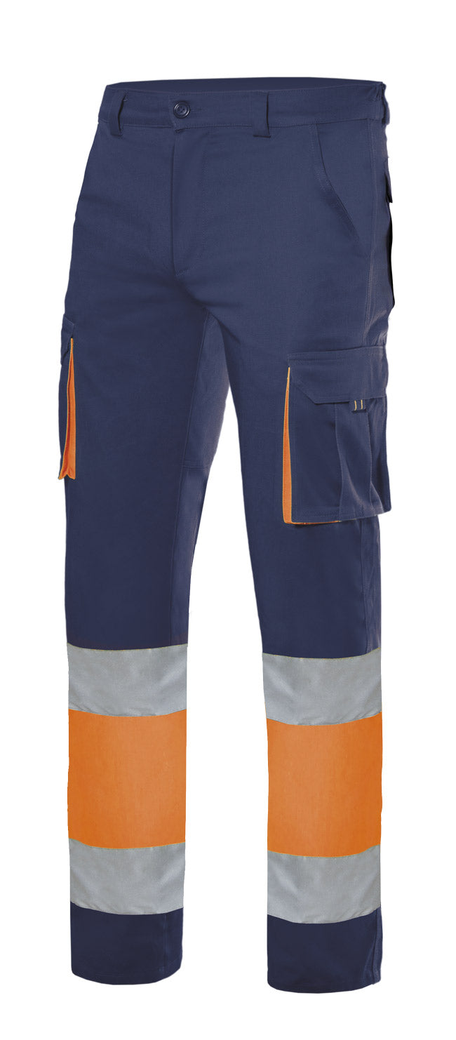 PANTALON STRETCH DOUBLÉ HV BLEU NAVY