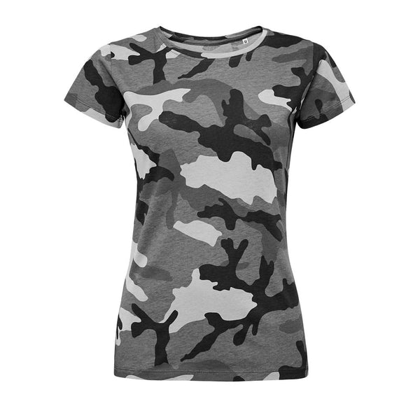 SOL'S CAMO WOMEN - ROUND NECK T-SHIRT