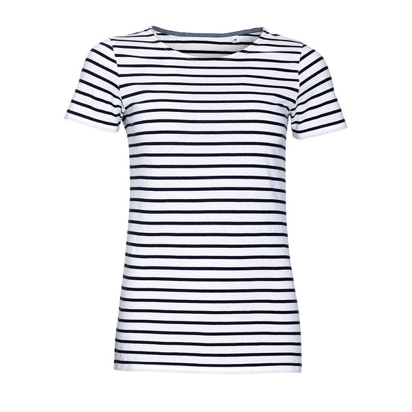 SOL'S MILES WOMEN - STRIPED ROUND NECK T-SHIRT