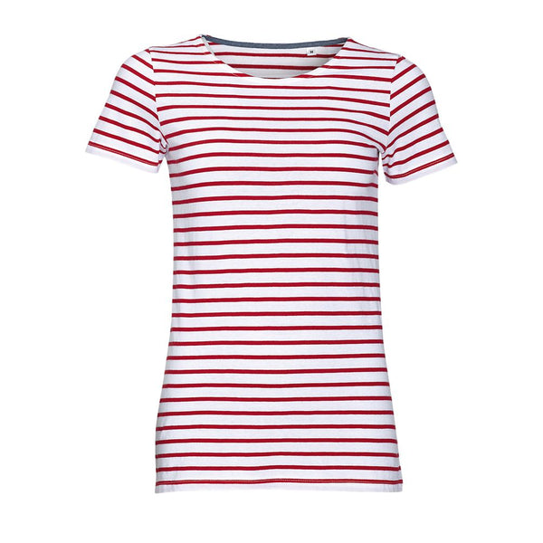 SOL'S MILES WOMEN - STRIPED ROUND NECK T-SHIRT