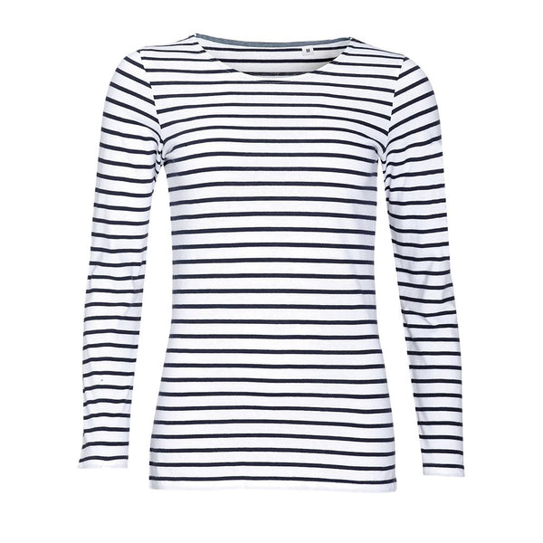 Sol's Marine Women - Tee-Shirt Femme Manches Longues Rayé