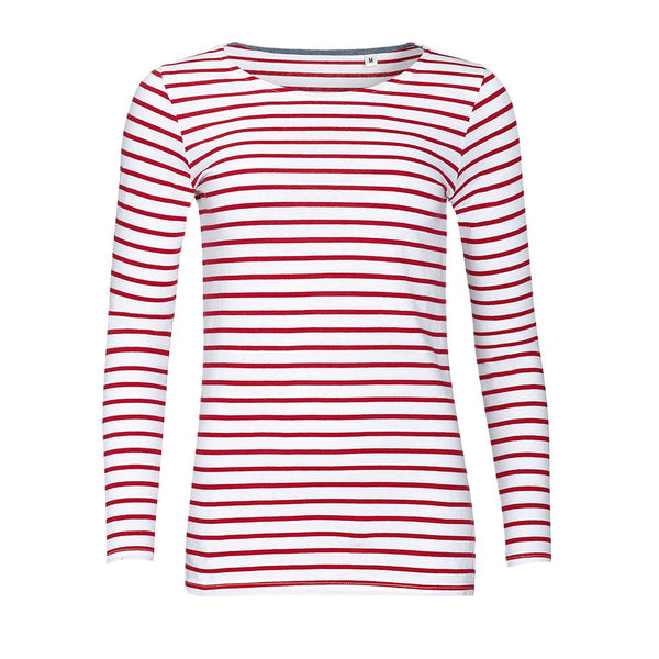 Sol's Marine Women - Tee-Shirt Femme Manches Longues Rayé