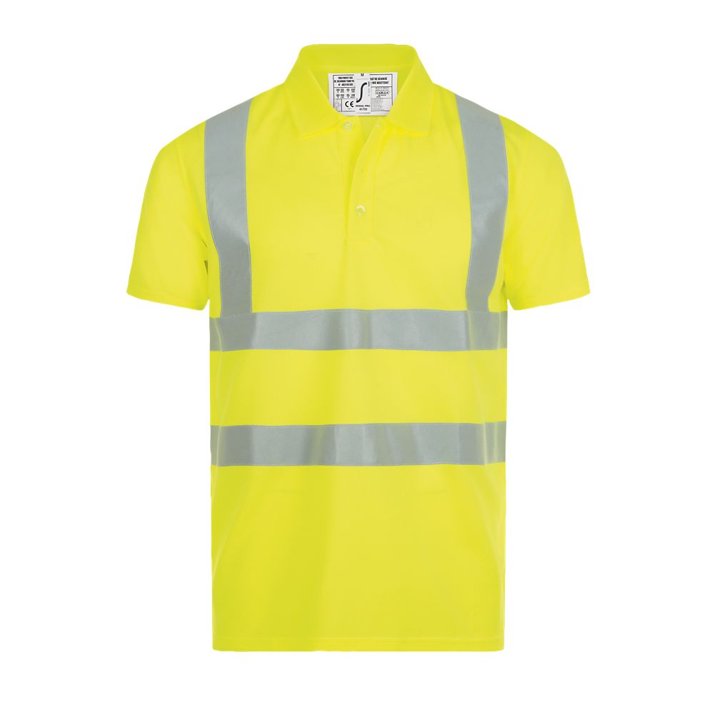 SOL'S SIGNAL PRO - POLO SHIRT WITH HIGH VISIBILITY STRIPS