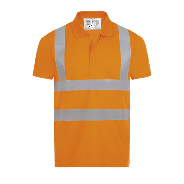 SOL'S SIGNAL PRO - POLO SHIRT WITH HIGH VISIBILITY STRIPS