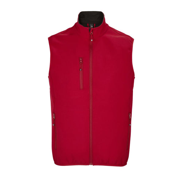 SOL'S FALCON BW MEN - MEN'S SLEEVELESS SOFTSHELL ZIPPED JACKET