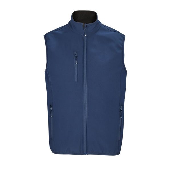 SOL'S FALCON BW MEN - MEN'S SLEEVELESS SOFTSHELL ZIPPED JACKET