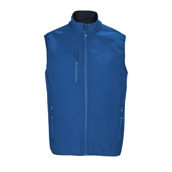 SOL'S FALCON BW MEN - MEN'S SLEEVELESS SOFTSHELL ZIPPED JACKET