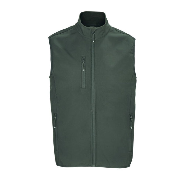 SOL'S FALCON BW MEN - MEN'S SLEEVELESS SOFTSHELL ZIPPED JACKET