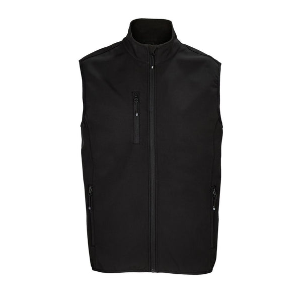 SOL'S FALCON BW MEN - MEN'S SLEEVELESS SOFTSHELL ZIPPED JACKET