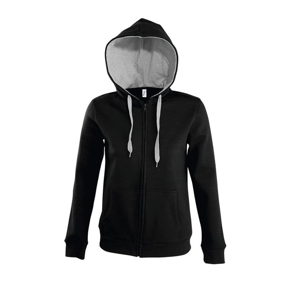 SOL'S SOUL WOMEN - WOMEN'S TWO-TONE ZIPPED JACKET WITH CONTRASTING LINED HOOD