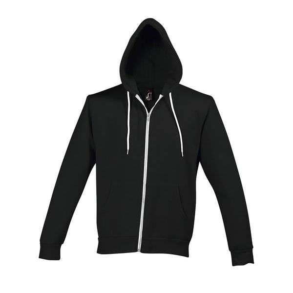 SOL'S SILVER - UNISEX HOODED ZIPPED JACKET WITH WHITE CONTRAST CORD