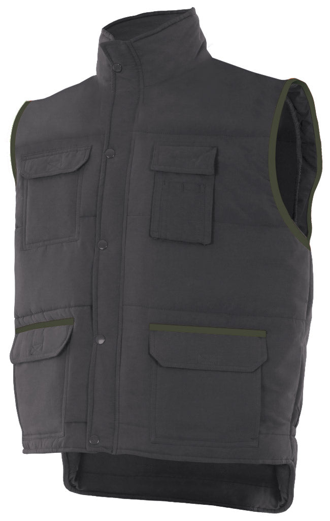 GEVOERD VEST Zwart