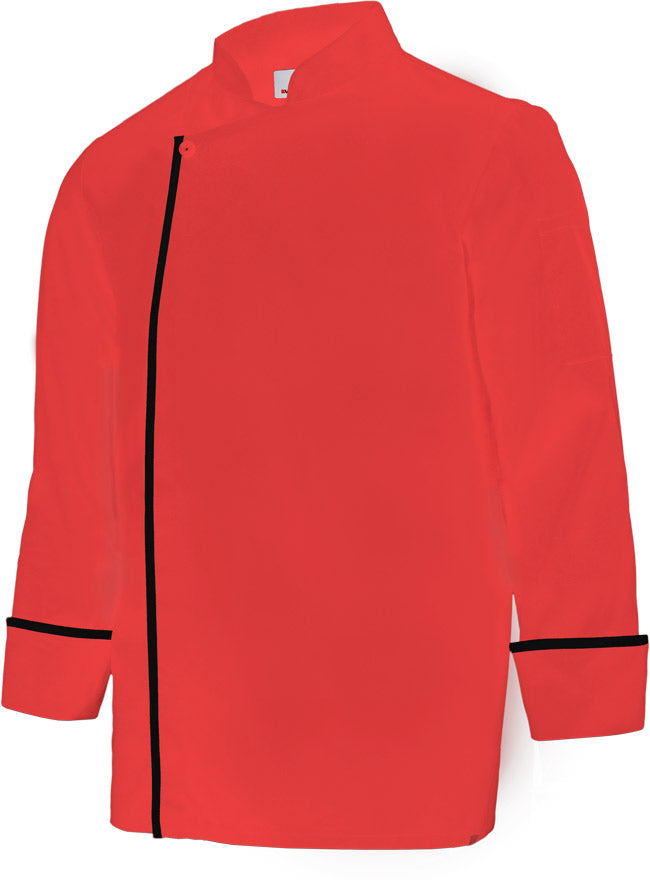 VESTE CUISINE ML FEMME ROUGE CORAIL